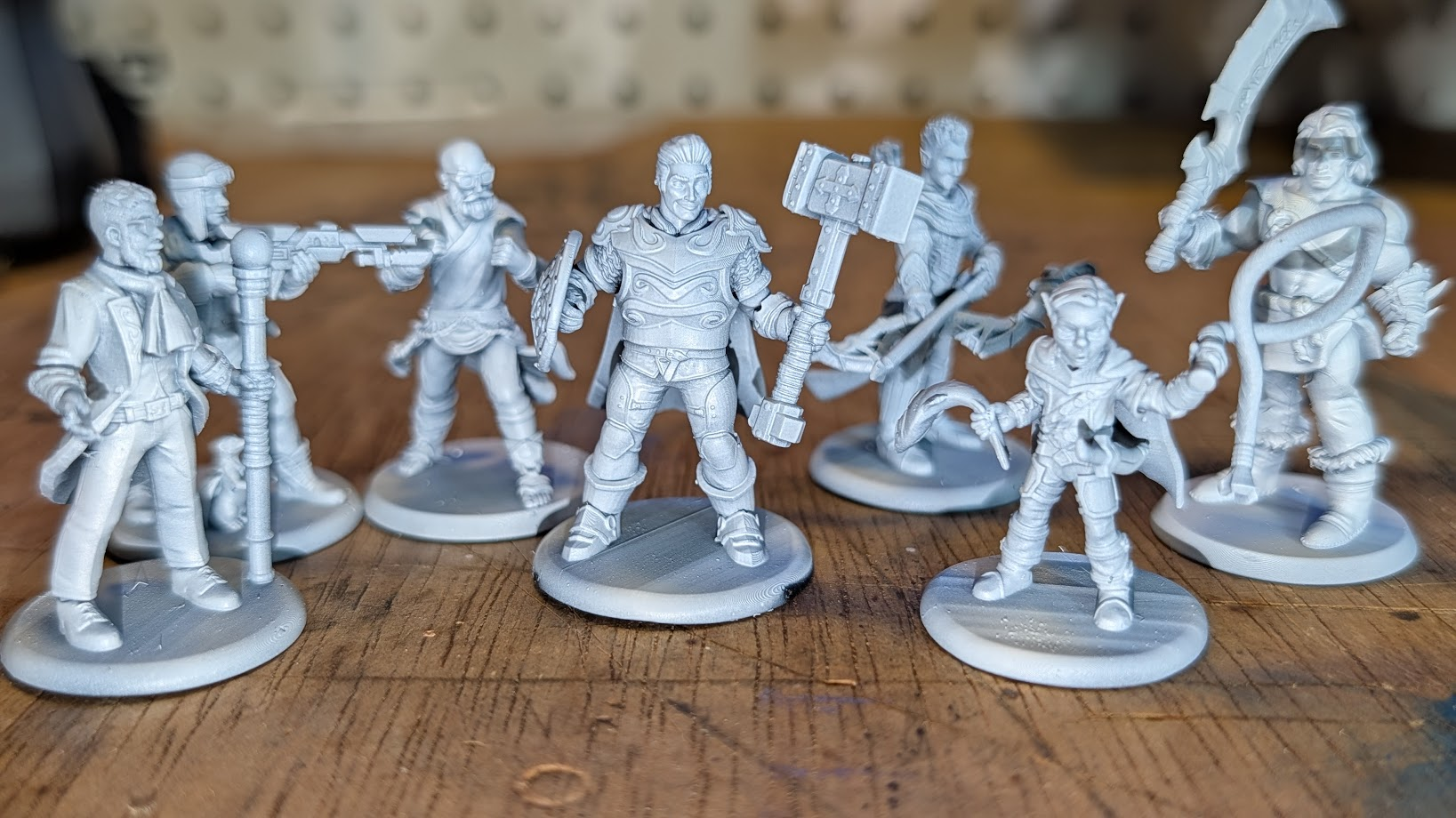 Freshly printed Fartos campaign miniatures before painting